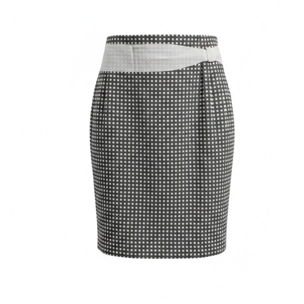 NWT Antonio Melani Polka Dot Pencil Skirt White Ribbon Bow Size 10